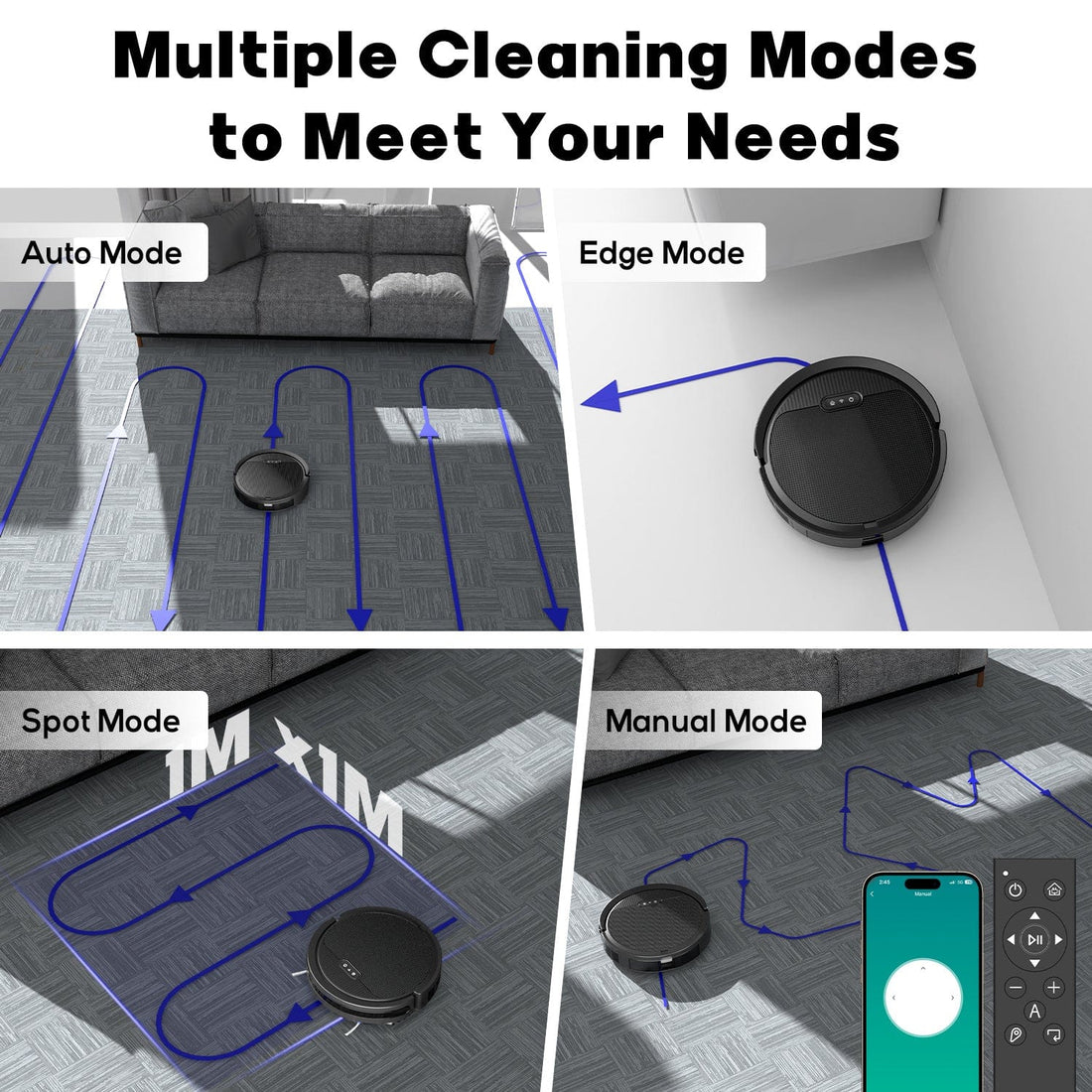RoboMaidz Robot Vacuum And Mop, 3 In 1 Combo Cleaner